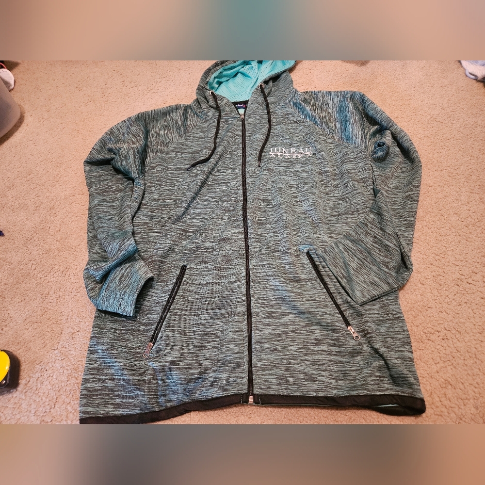 Basix Of America Hoodie Juneau Alaska Full Zip Used Condition Multicolor Sz XL. 